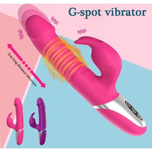 G Spot Vibrator For Women Telescopic Dildo Rabbit Vibrator Vaginal Clitoral Massager Female Masturbator Sex Toys for Women