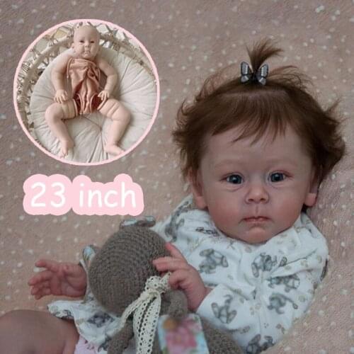 Hot Sale 23inch Reborn Toddler Baby Popular Huxley Reborn Vinyl Doll Kit Unfinished Doll Parts DIY Doll Toys(without eyes)