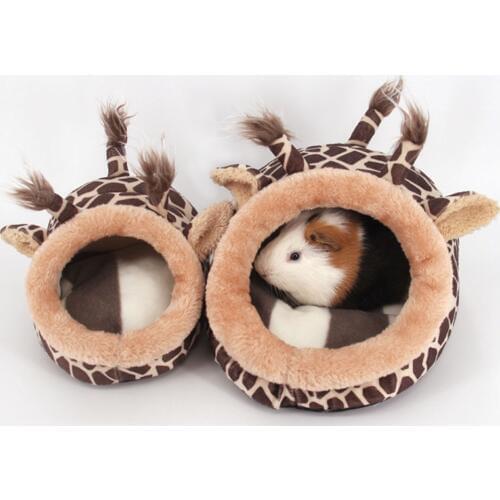 Hamster Cage Guinea Pig House Chinchillas Squirrel Bed Nest Cavy Mini Animals Hamster Accessories Pink Leopard