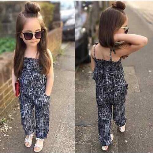 Citgeett Summer Kids Baby Girls Retro Backless Overalls Romper Jumpsuit Playsuit Outfits
