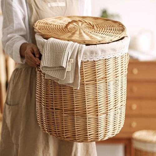 Round Dirty Clothes Storage Large Organization Eco Friendly Underwear Bags Storage Basket Bathroom Panier Home Products DG50K