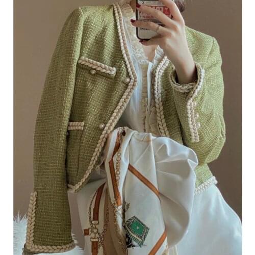 Женские твидовые пиджаки LanLoJer China At AliExpress