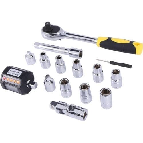 ENT 20-200 Nm Digital Torque Meter Tester Torque Adapter Spark Plug Socket Wrench Tool Set