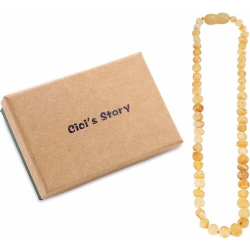Best Raw Baltic Amber Teething Necklace/Bracelet for Baby (Butterscotch Raw) - 3 Sizes