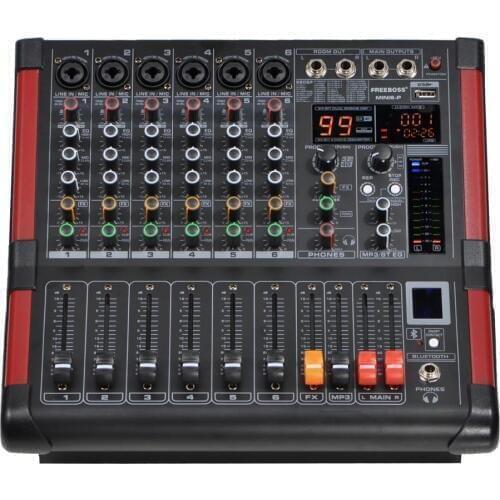 MINI6-P 6 Channels Power Mixing Console Amplifier Bluetooth Record 99 DSP effect 2x170W Professional USB Audio Mixer