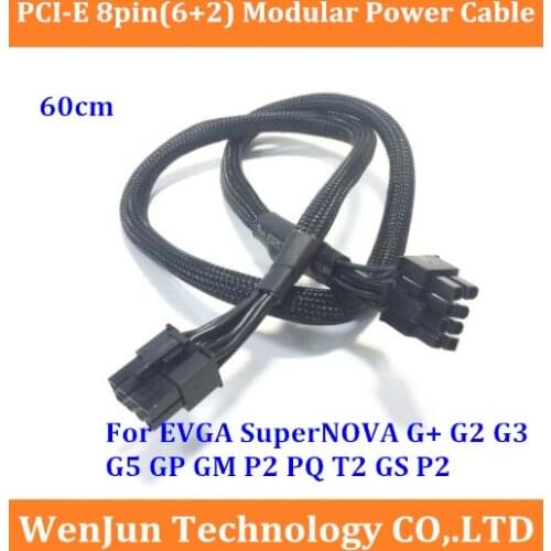 Sleeved PCI-E 8pin(6+2) VGA Video Card modular power supply cable for EVGA SuperNOVA G+ 1600W 850W G2 G3 G5 GP GM P2 PQ T2 GS P2