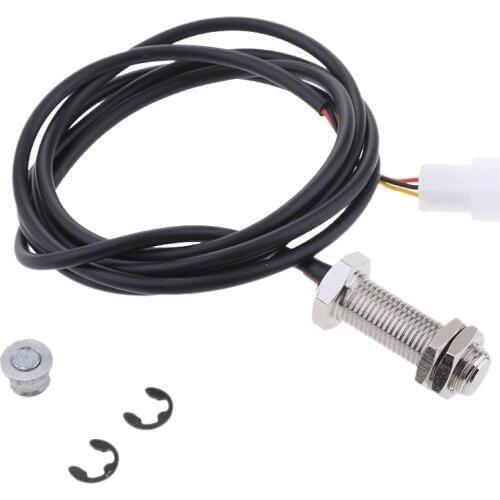 Motorbike Speedometer Tachometer Gauge Digital Sensor Cable With 2 Magnets