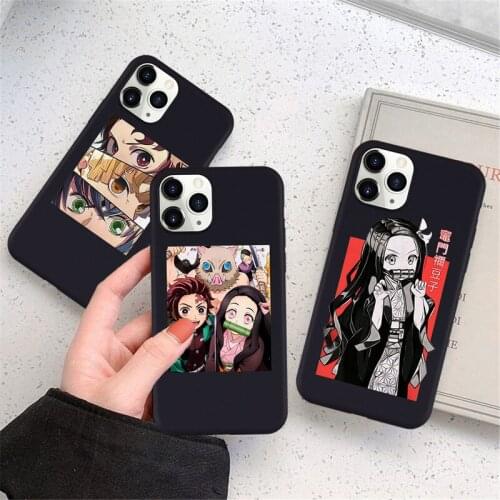 Anime Demon Slayer Phone Case For iPhone 12 11 Pro X XS Max 7 8 Plus 12 Mini Xr SE 2020 Soft Silcone Cover Kimetsu No Yaiba Capa