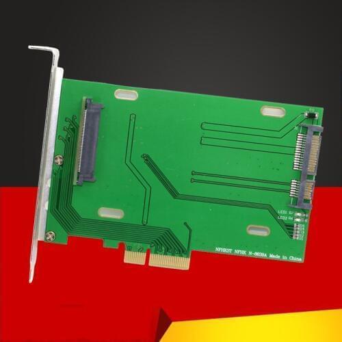 QINDIAN Add On Card PCIE 3.0 x4 Lane to U.2 U2 Kit SFF-8639 Host Adapter for Intel Motherboard 750 2.5" NVMe PCIe SSD Riser Card