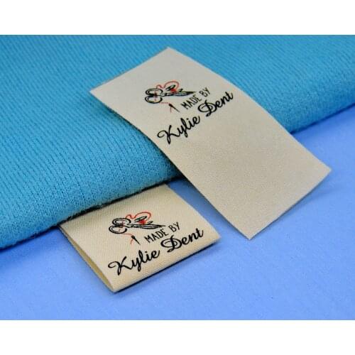 Custom Sewing label, Logo or Text - fold Tags, Personalized Brand , Printing Labels, sew on label (FR128)