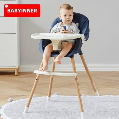 Babyinner Adjustable Baby Dining Chair Multi-function Booster Seat Feeding Lunch Chair Double Dinner Plate Baby High Chair