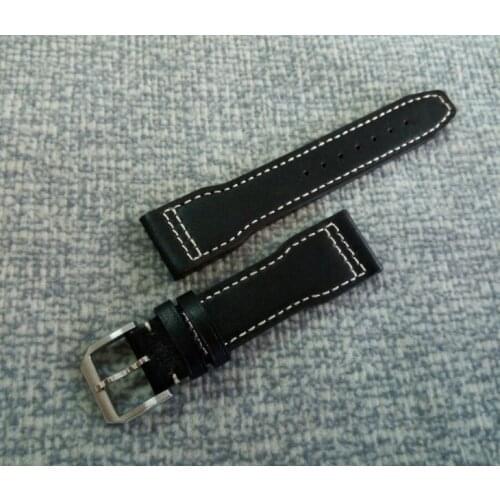 22mm 100% Genuine leather Dark Coffee color watch strap with 316L Stainless steel Pin buckle 2017 new fashion 013a