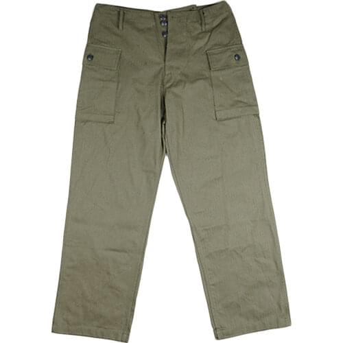 US HBT ARMY Land Force Casual Pants WW2 Retro Running Pants Military Training Pants Cargo Army Green