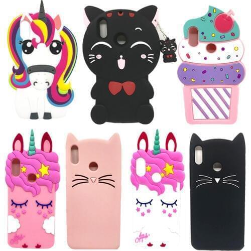 For Xiaomi Redmi 6Pro Case Cover MiA2 Lite Silicone Phone Case For Xiaomi Mi A2 Lite 3D Cartoon Unicorn Cat Bear Cute Back Cover