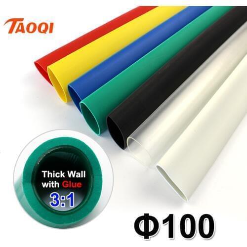 1.22meter/lot Heat Shrink Tube 100mm Adhesive Lined 3:1 ratio Dual Wall Tubing with Glue Waterproof Wrap Wire Cable kit