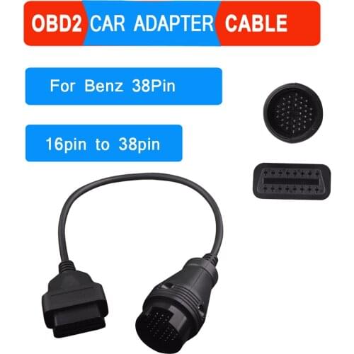 1Pcs Diagnostic Cable for Mercedes 38 Pin Connector for Benz 38Pin to OBD2 16Pin Adapter