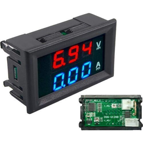 1pc DIY DC100V 10A Voltmeter Ammeter Blue Red Dual Amp Volt Voltage Current Meter Gauge Tester Panel Digital LED Display for Car