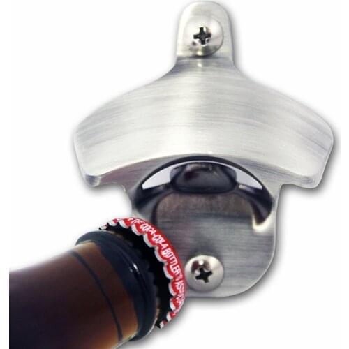 1Pcs creativity Vintage Stainless Steel Wall Bottle Opener Wall Mounted Bar Beer Glass Cap Bottle Opener Home Decoration