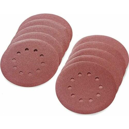 Sand Sandpaper 10pc 40Grit 9In/215mm Discs Hook And Loop Paper Sanderpaper
