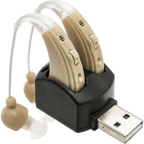 2 Deaf Hearing Aids USB Cheap Aid Auditive Rechargeable Clear Earphone S-109S For Elderly/Deaf Medical Instrument Free Shipping