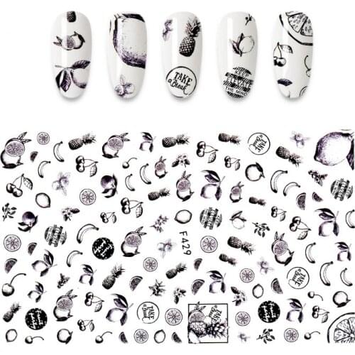 2021 Summer Beach Nail Stickers Tropical Fruit Design DIY Decals Wraps Nail Art Decorations
