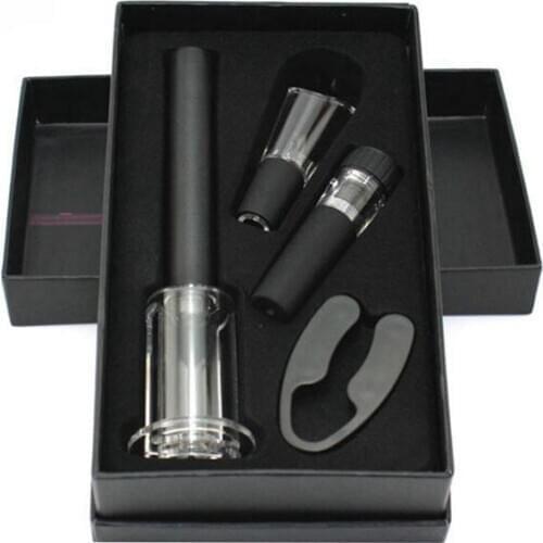 4 Pcs Wine Opener Set, Air Pressure Pump Bottle Opener Gift Box Includes Wine Opener Kit Vacuum Stopper and Wine Pourer Tool