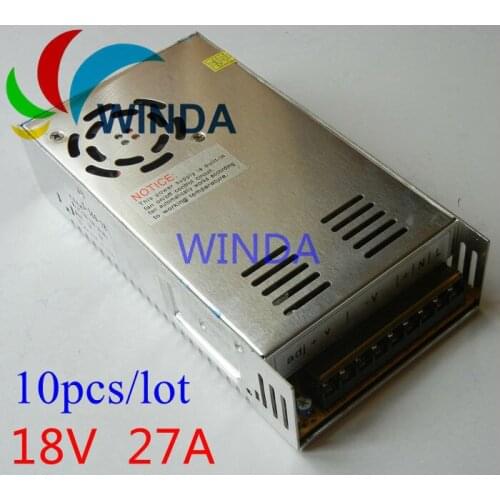 486W switching power supply output 18V 27A built-in cooling DC fan security full range DC transformer 110V 220V 10pcs