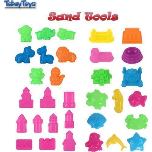 5-16Pcs/Lot Sand Toy Model Building Kits Play Dough Plasticine Mold Tools Set Kids Sand Funny Polymer Clay Beach Toy