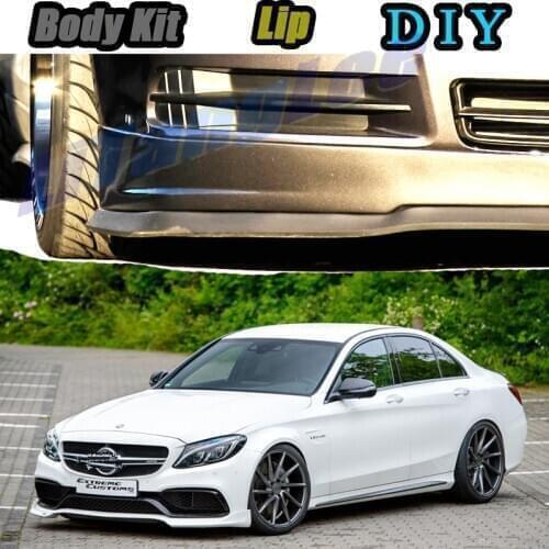 Car Bumper Lip Front Spoiler Skirt Deflector For Mercedes Benz C C63 MB W202 W203 W204 W205 Modified Body Kit VIP Hella Flush