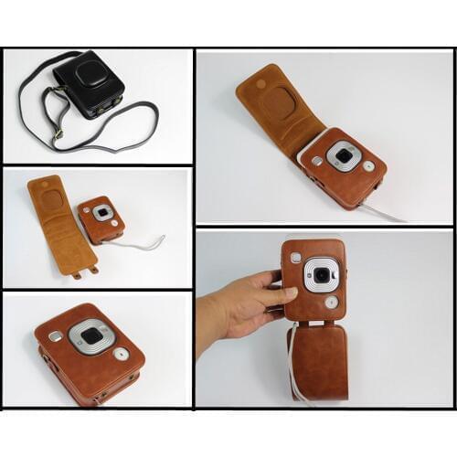 Portable PU leahter Case camera bag for Fuji Instax Mini LiPlay Polaroid Photo pouch cover With shoulder Strap
