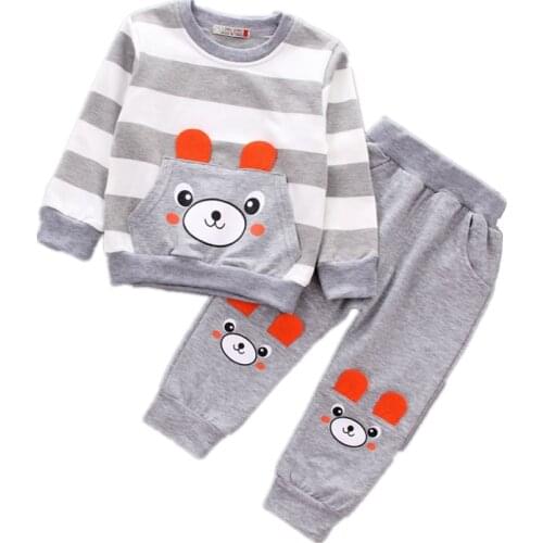 New Fahion Spring Autumn Baby Girl Clothes Suit Children Boy Cotton T Shirt Pants 2Pcs/set Toddler Casual Costume Kids Tracksuit