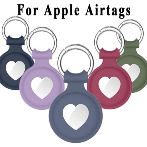For Airtags Locator Silicone Protective Sleeve Spring Buckle Anti-lost Keychain For Apple Airtags Liquid Silicone Protective