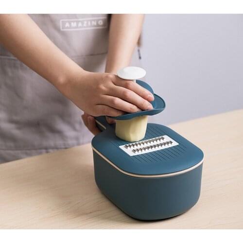 VIP exclusive Manual Wet Basket Vegetable Cutter Onion Multifunctional Grater with Container Mandoline Kitchen Chopper 4 Blade