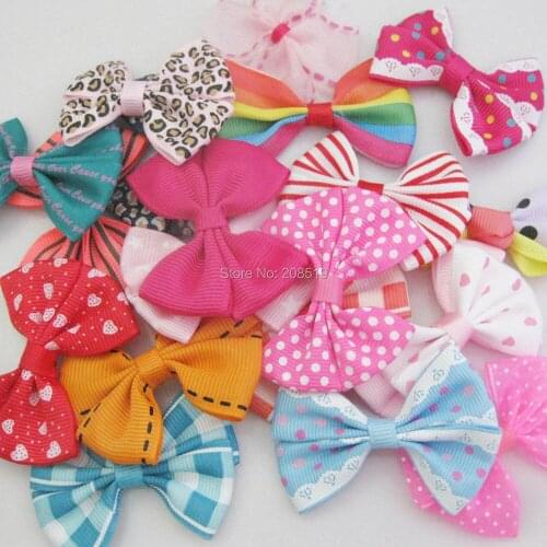 FZNNAA Big Bows Mixed 50 Pcs Printed Grosgrain Ribbon Bowtie Knoted DIY Decorative Accessories