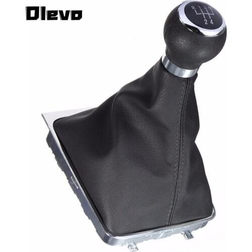 Chromed 5 Speed MT Gear Shift Knob for Volkswagen VW Passat b6 b7 CC with Leather Gator Boot Case Cover Base Frame Vites Topuzu