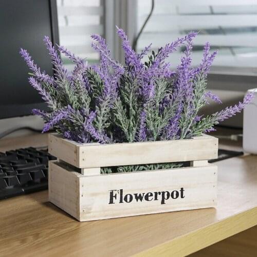 Artificial Wooden Potted Plants Home Garden Yard Decoration Lavender Bonsai Potted Floral CLH@8