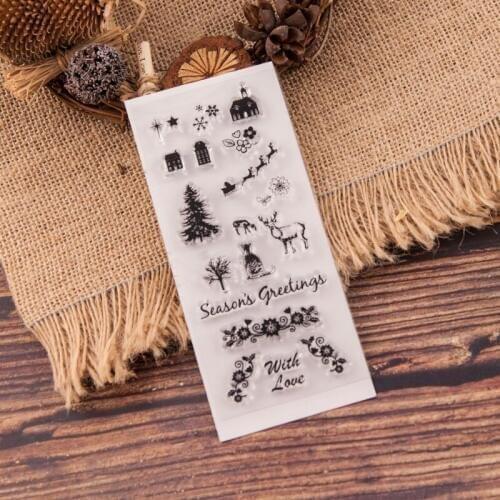 KLJUYP seasons greeting Clear Stamps Scrapbook Paper Craft Clear stamp scrapbooking