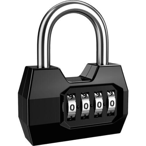 Portable 4 Dial Digit Combination Lock Weatherproof Protection Security Padlock Outdoor Gym Safely Code Lock Black