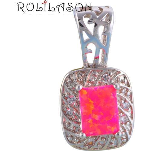 Royal style Wholesale & Retail Magenta Fire Opal Silver Stamped Necklace Pendants Fashion jewelry OP496