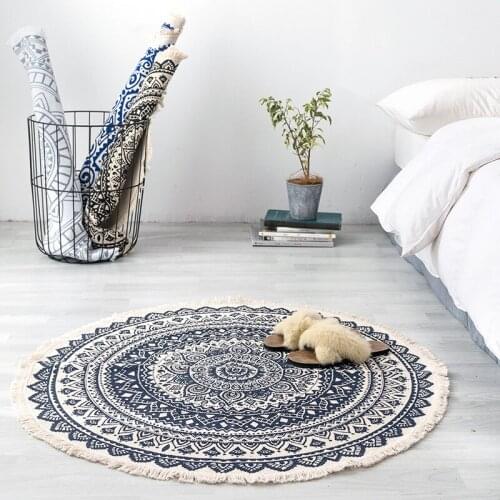 Round cotton mat home bedside blanket bedroom study into the door-to-door faso carpet