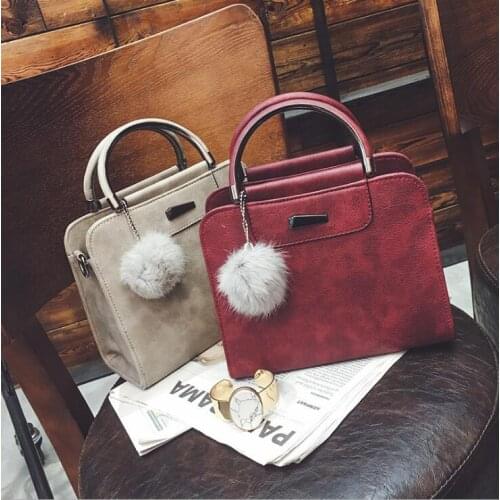 New Women Mini Small Square Pack Shoulder Bag Hairball Crossbody Package Clutch Women Designer Wallet Handbags Bolsos Mujer