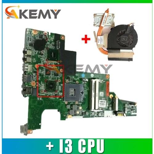 Akemy CQ43 motherboard with GPU HM65 + I3 CPU + radiator For HP CQ43 CQ57 430 431 435 630 635 Laptop Motherboard