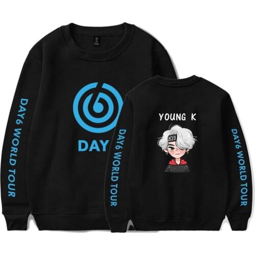 2021 Fashion Kpop DAY6 World Tour GRAVITY Hoodie Pullover Men Women Capless Sweatshirts Casual Long Sleeve O-neck Pullover
