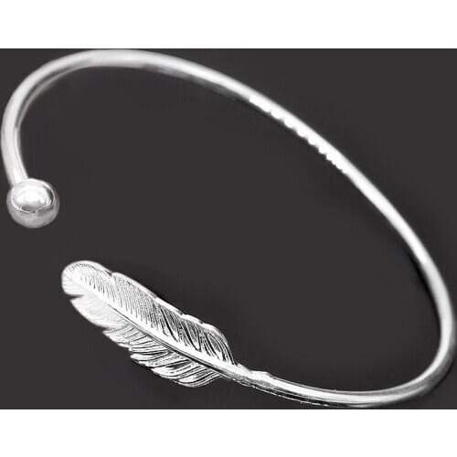 Fashion Feathers Bracelet Minimalist Leaf Bracelet Opening Adjustable Jewelry High-quality Temperament Bangle Female Gift