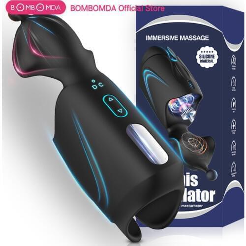 Blowjob Masturbator for Men Automatic Pulse Penis Trainer Massager Male Masturbator Cup Pussy Glans Vibrator Sex Toys for Men
