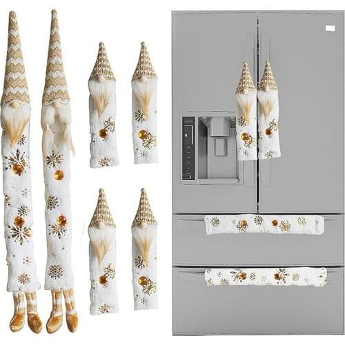 8-piece Set Door Handle Protective Sleeve Christmas Decoration Refrigerator Handle Cover Microwave Door Handle Protective Cover