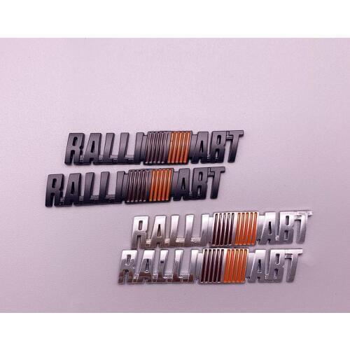2pcs 3D Metal ralli art Front Rear Side Decals Emblem Sticker For Mitsubishi ralliart Lancer 9 10 Asx Outlander 3 Pajero Sport