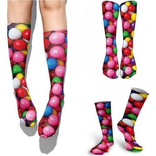 Candy Ice Cream 3d Patterned Socks Funny Soft Autumn And Winter Sports Fashion Long Socks Compress Women Men Cotton Socks Meia