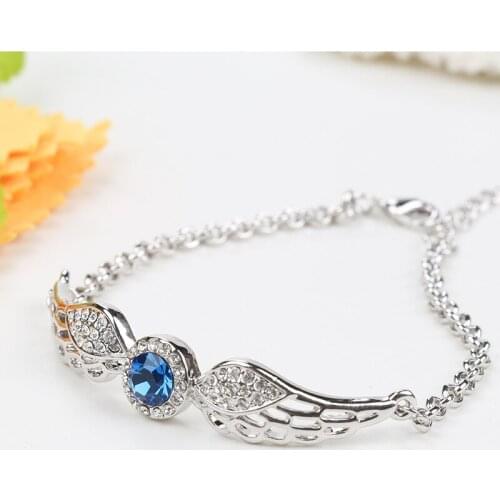 New Fashion Elegant Rhinestone Dream Angel Wings Bracelets for Women