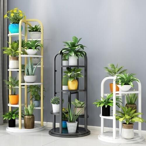 Dormitory Apartment Rotatable Flower Shelf Living Room Multi-layer Plant Stands Simple Indoor Balcony Floor Type Flower Shelves